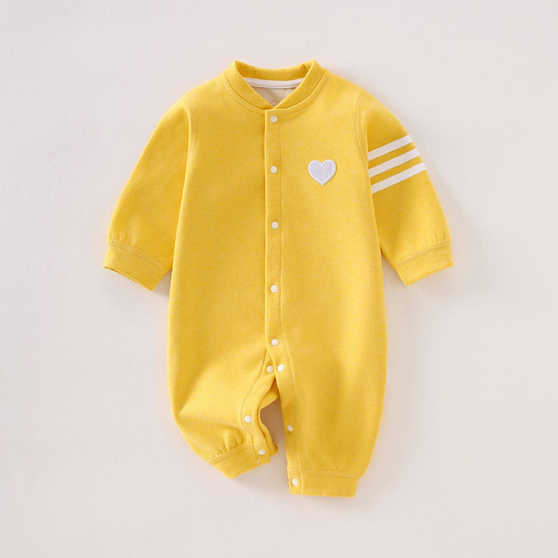 Baby jumpsuit for spring and autumn, made of pure cotton with boneless fit