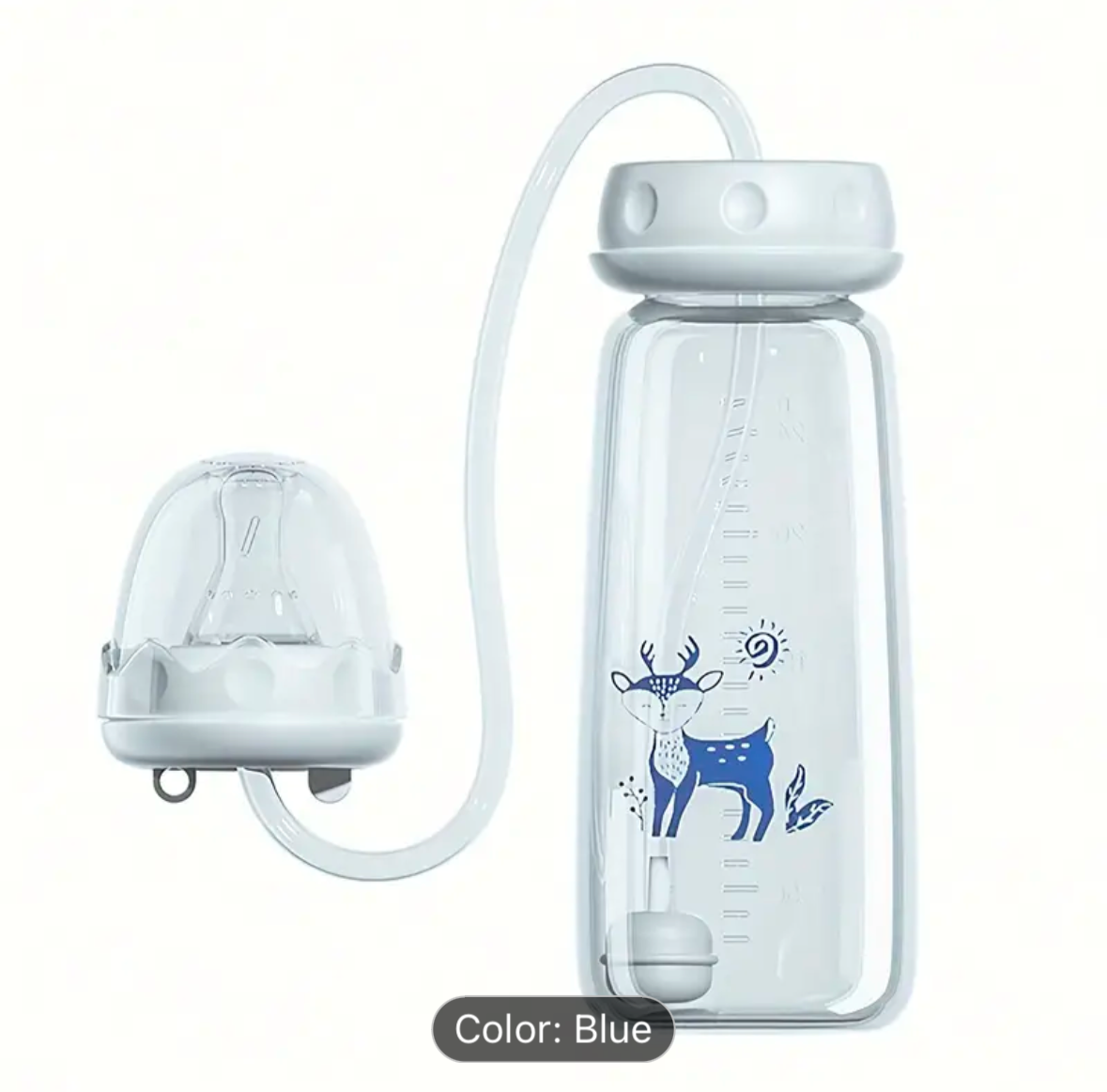 8oz/240ml Hands-Free Baby Bottle Set – Standard Caliber PP Bottle with Straw Brush – Easy Infant Feeding