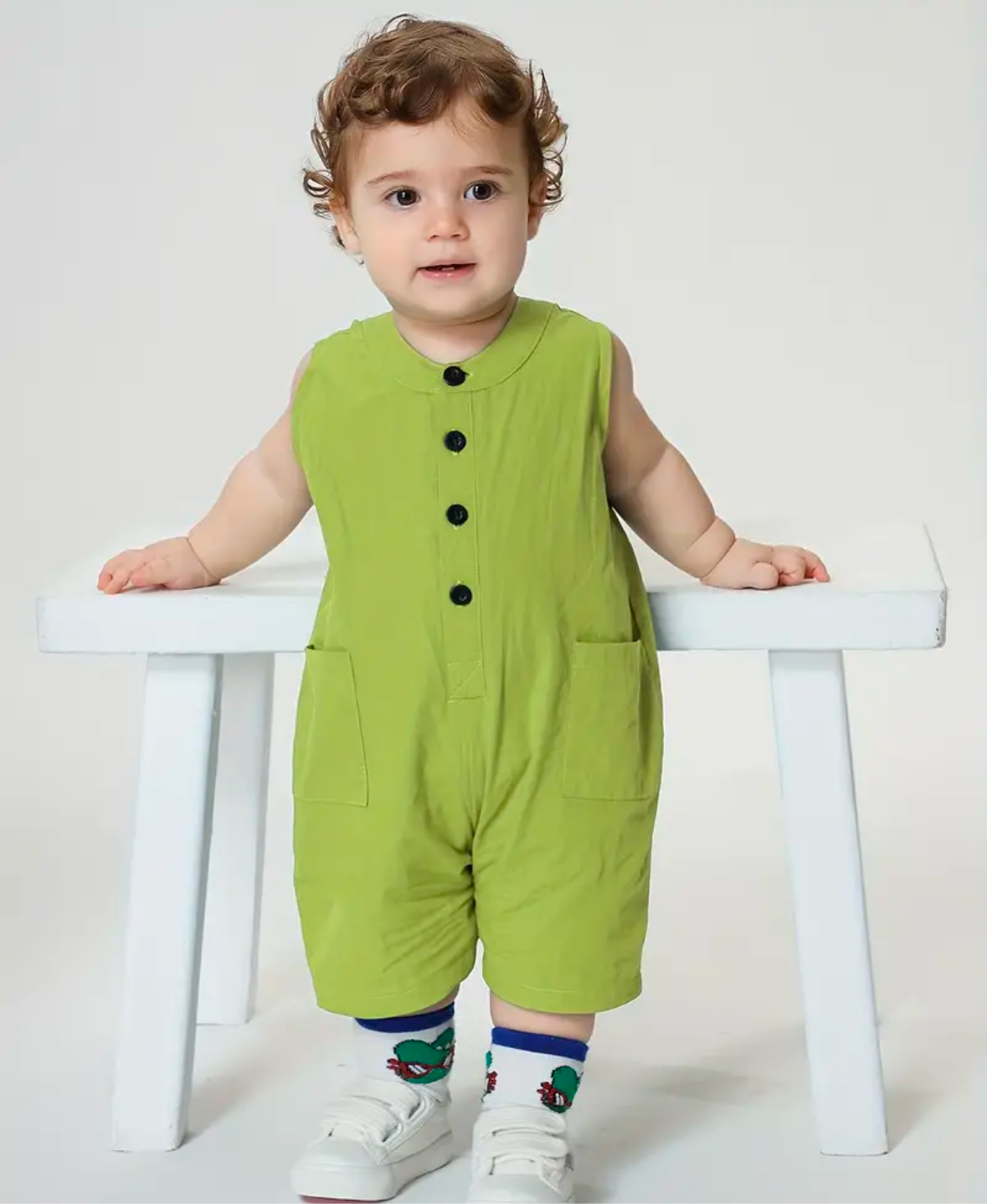 Adorable Dinosaur Tail Cotton Bodysuit – Sleeveless Baby Onesie for Infants & Toddlers, Perfect Gift!