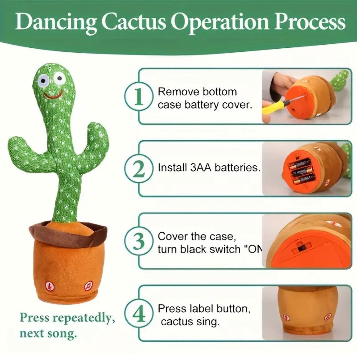 Dance Cactus Talking Toy