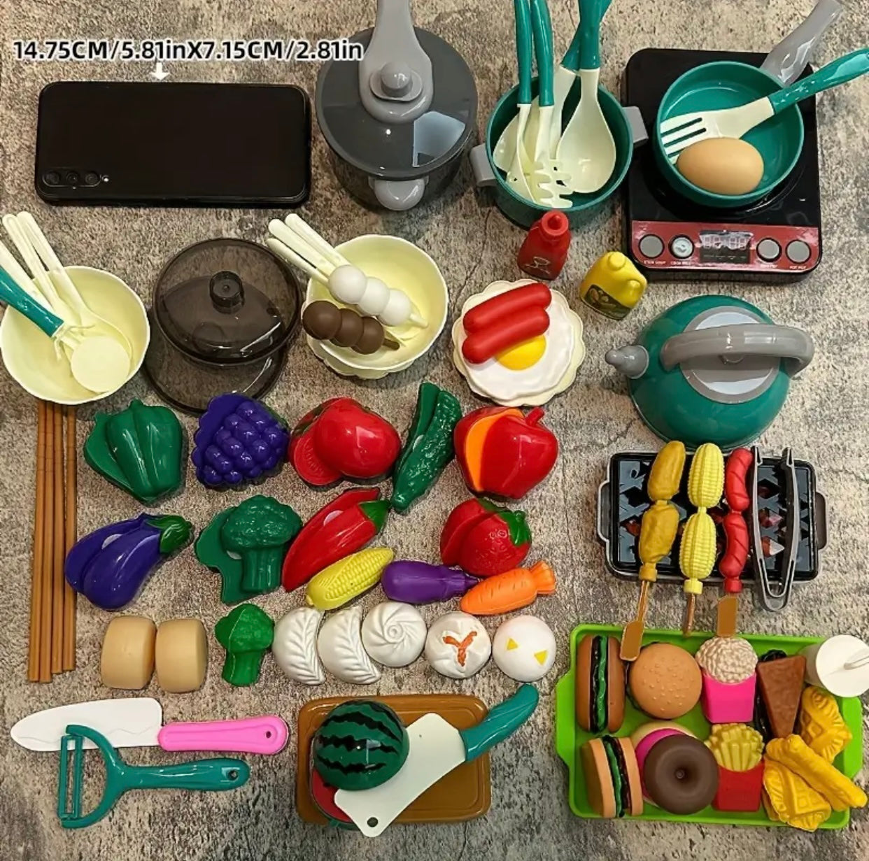 Youngsters' Pretend Play Kitchen Set - Cooking & Baking Toys with Utensils, Tableware & Faux Foods