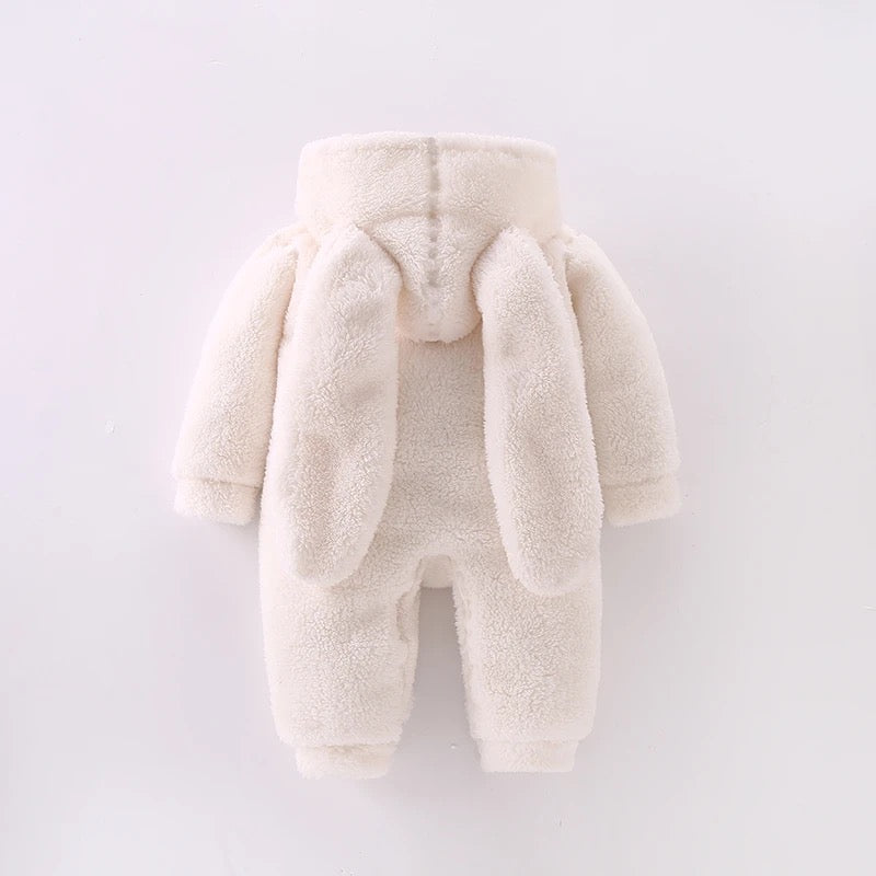 Winter Warm Baby Fur & Velvet Jumpsuit – Hooded & Cozy Climbing Outfit